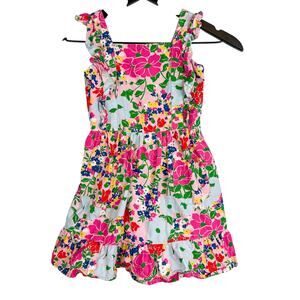 Hanna Andersson Floral Spring Ruffled Girls Dress Pink Flowers - 5